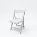 White Padded Folding Chair