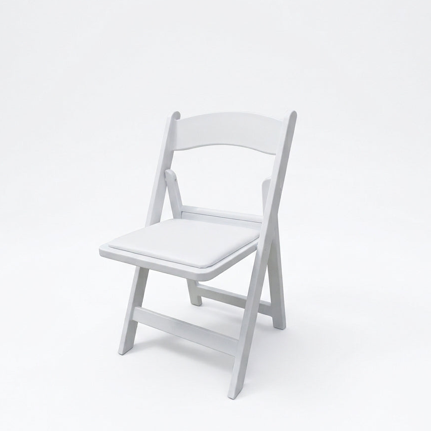 White Padded Folding Chair