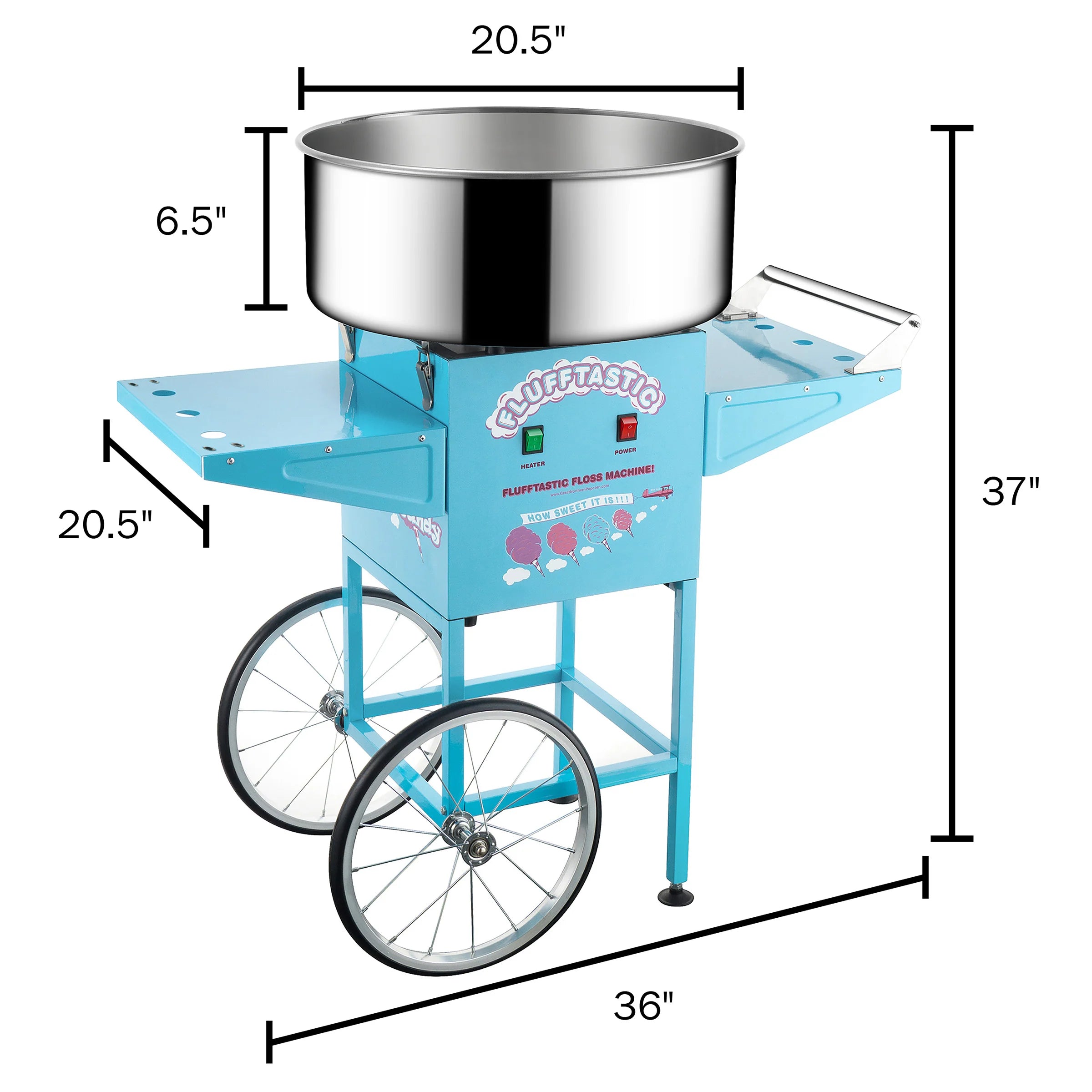 Flufftastic Cotton Candy Machine with Cart