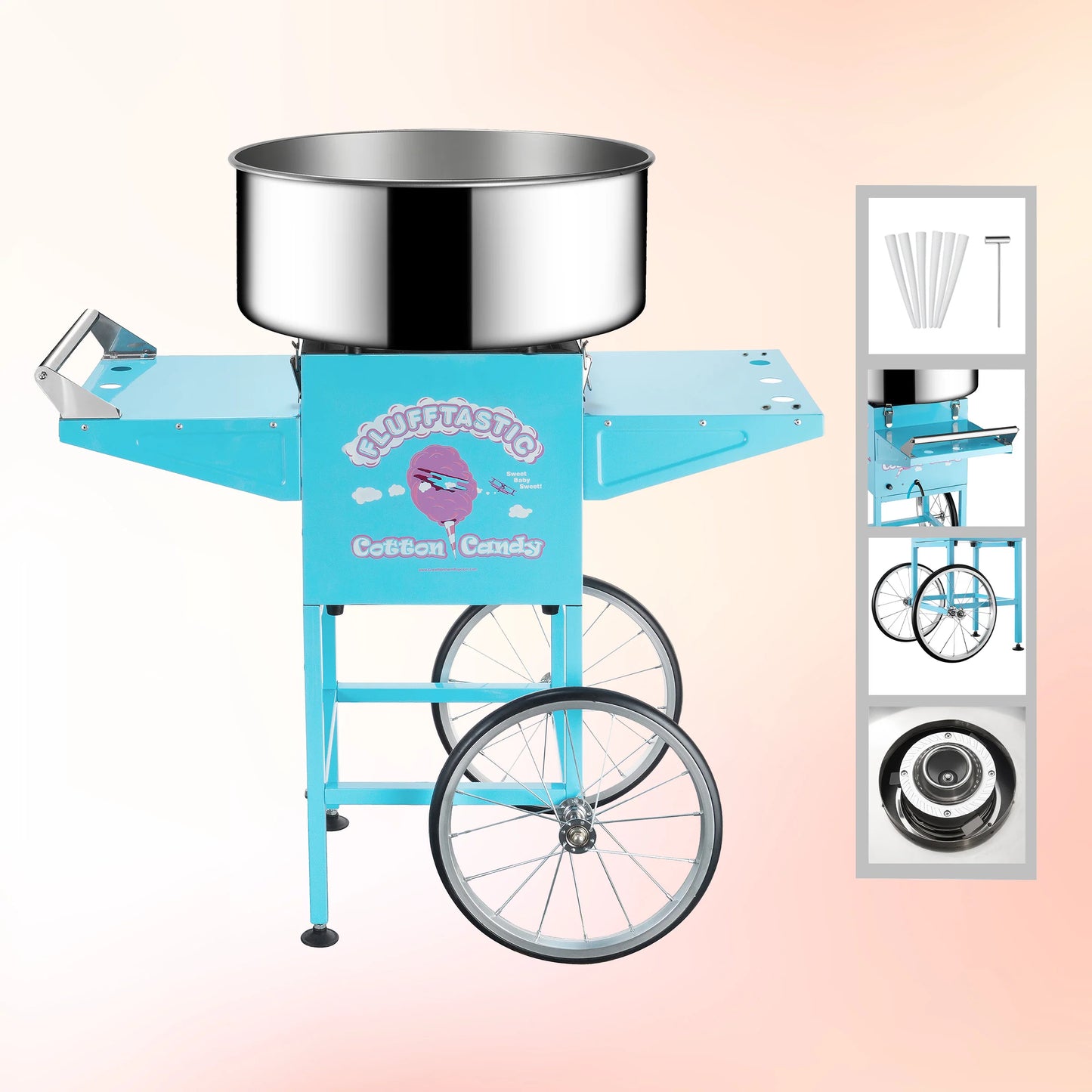 Flufftastic Cotton Candy Machine with Cart