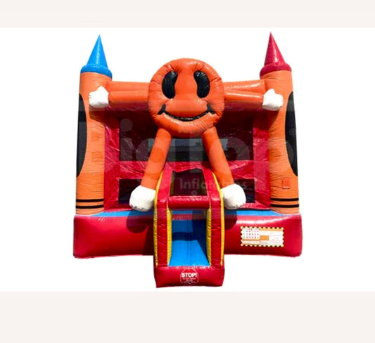 Happy Face Inflatable Bounce House with Indoor Playground