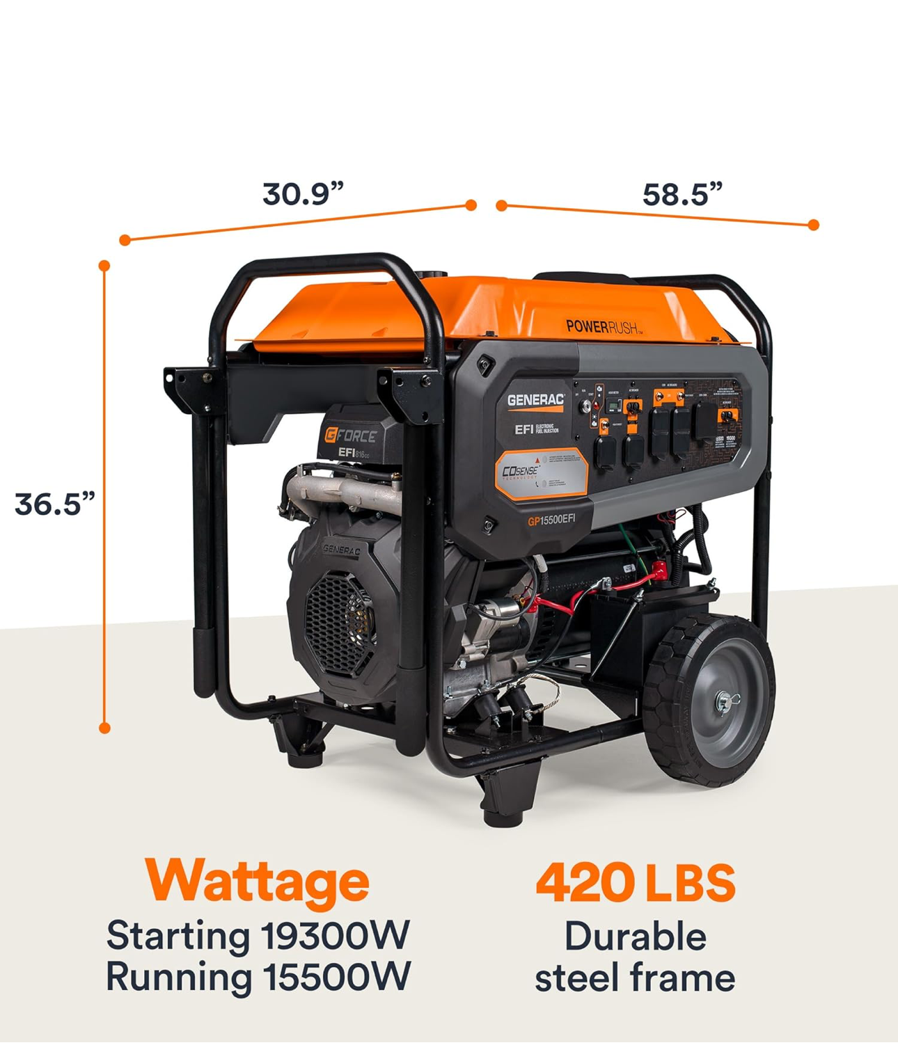 15,500-Watt Gas-Powered Portable Generator