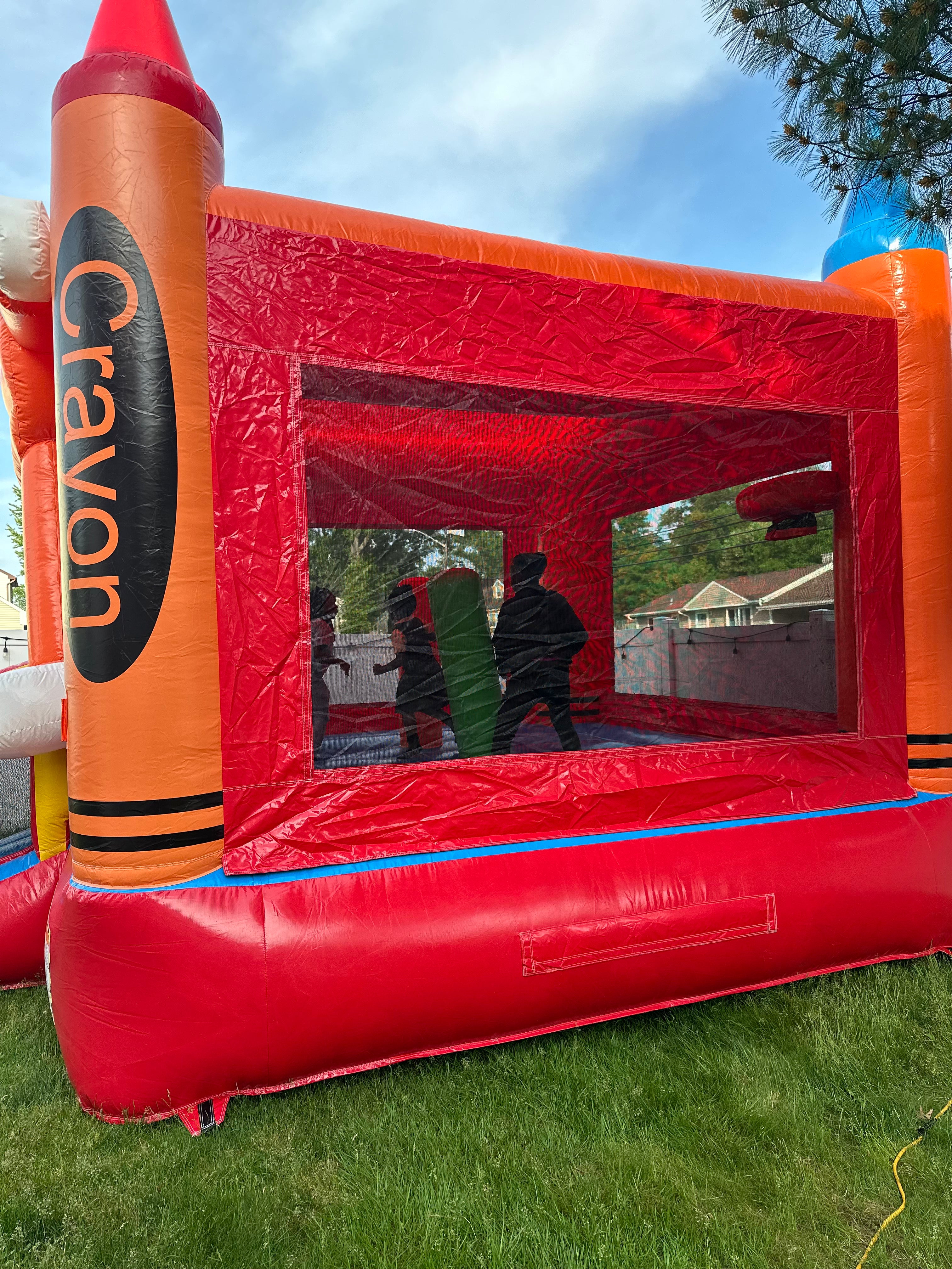 Happy Face Inflatable Bounce House with Indoor Playground