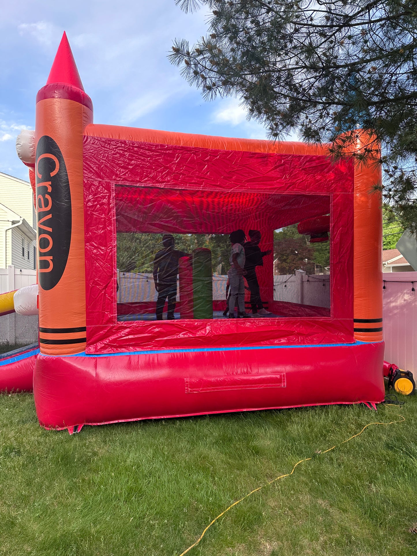 Happy Face Inflatable Bounce House with Indoor Playground