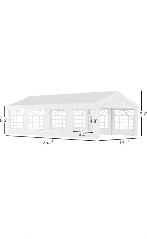 White Canopy Party Tent (13' X 26' 35-40 People)