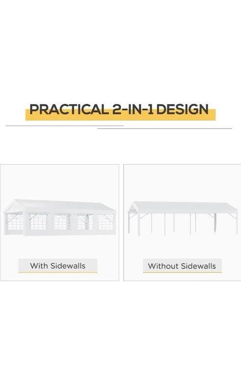 White Canopy Party Tent (13' X 26' 35-40 People)