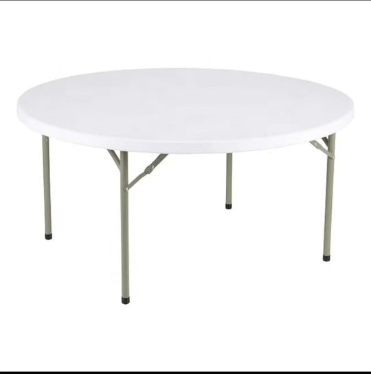 6' Round White Party Table