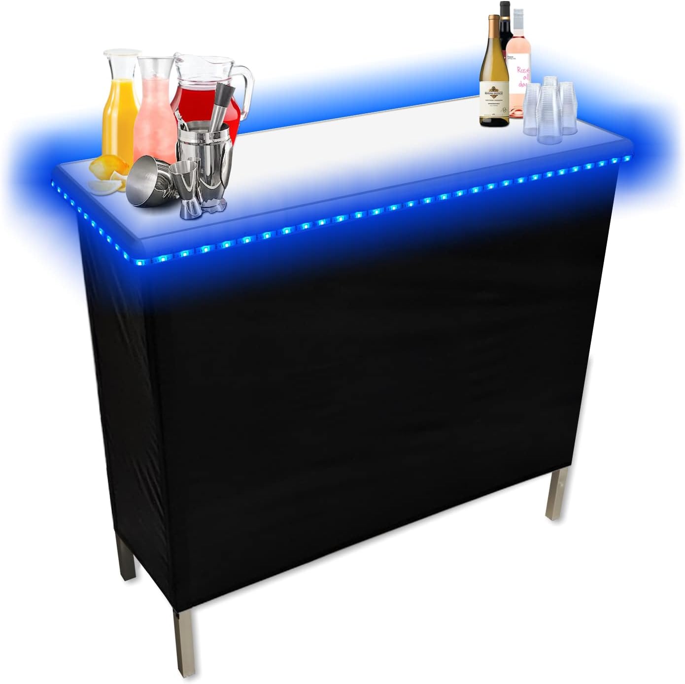 Folding Portable Party Bar with Color LED Lights