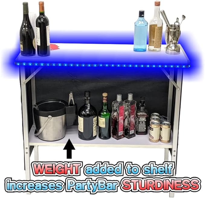 Folding Portable Party Bar with Color LED Lights