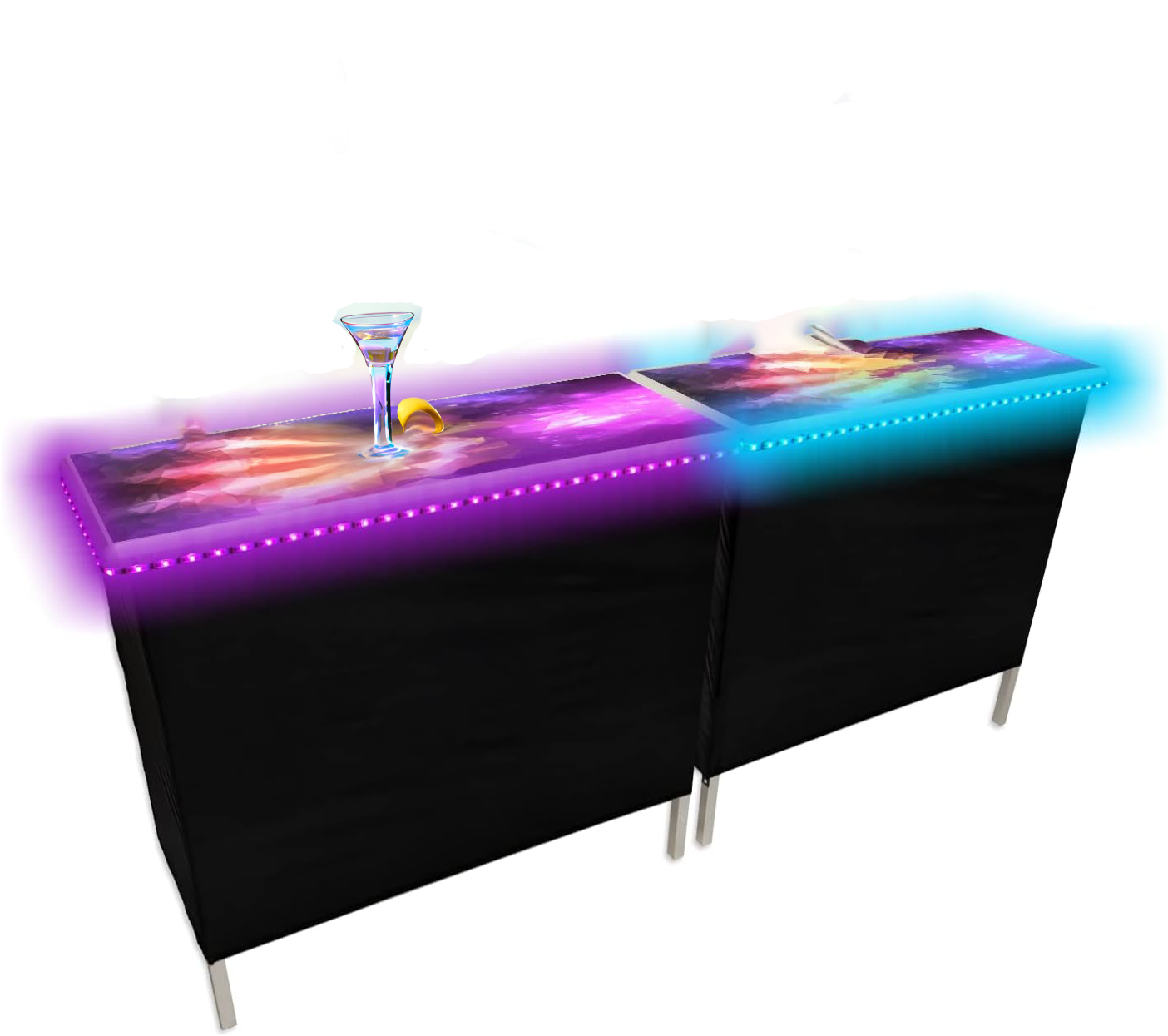 Folding Portable Party Bar with Color LED Lights