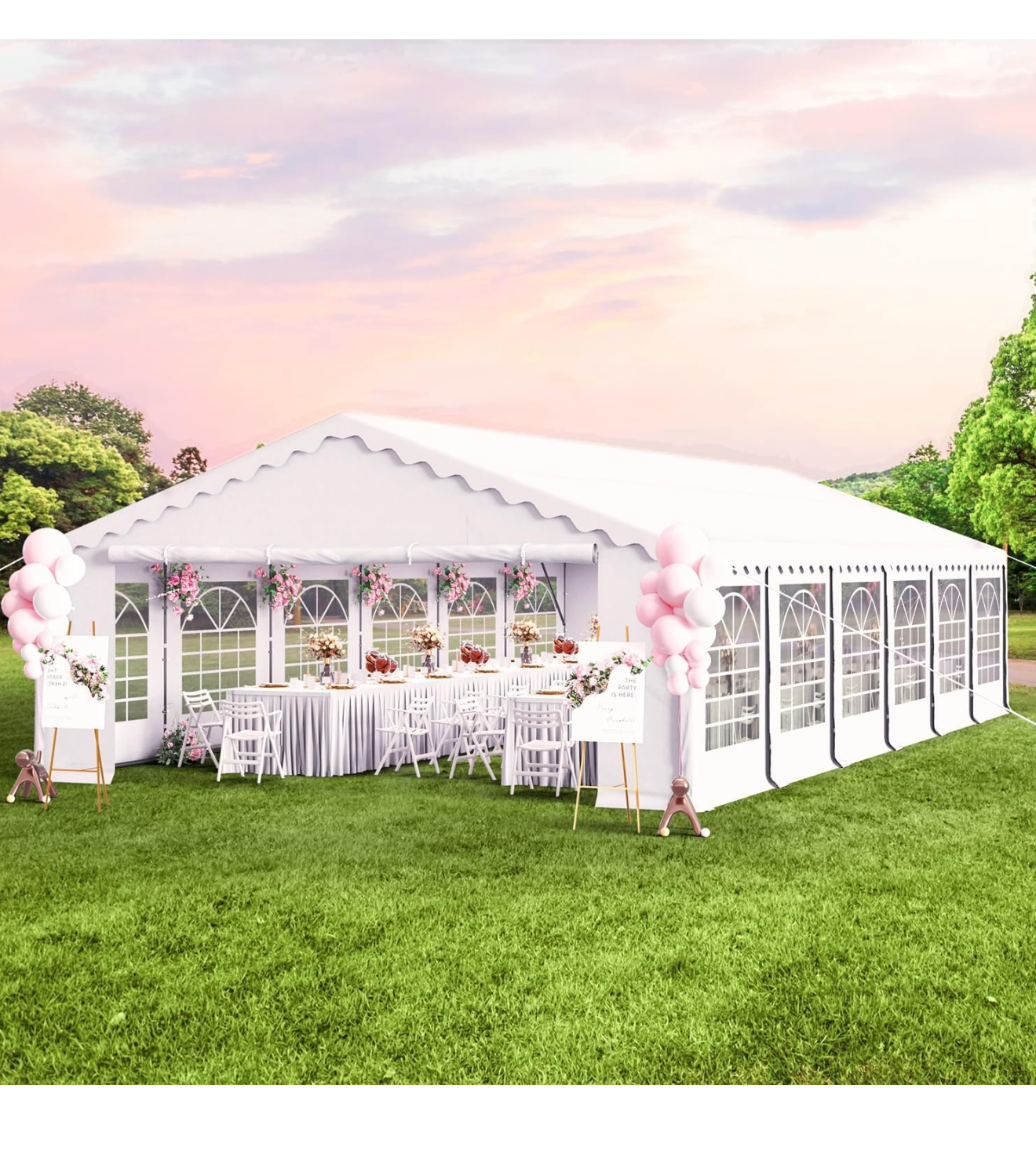 White Canopy Party Tent (20' X 40', 85-100 People)