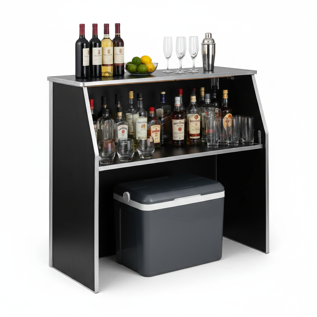 Aluminum Bar Both Shelves Styled
