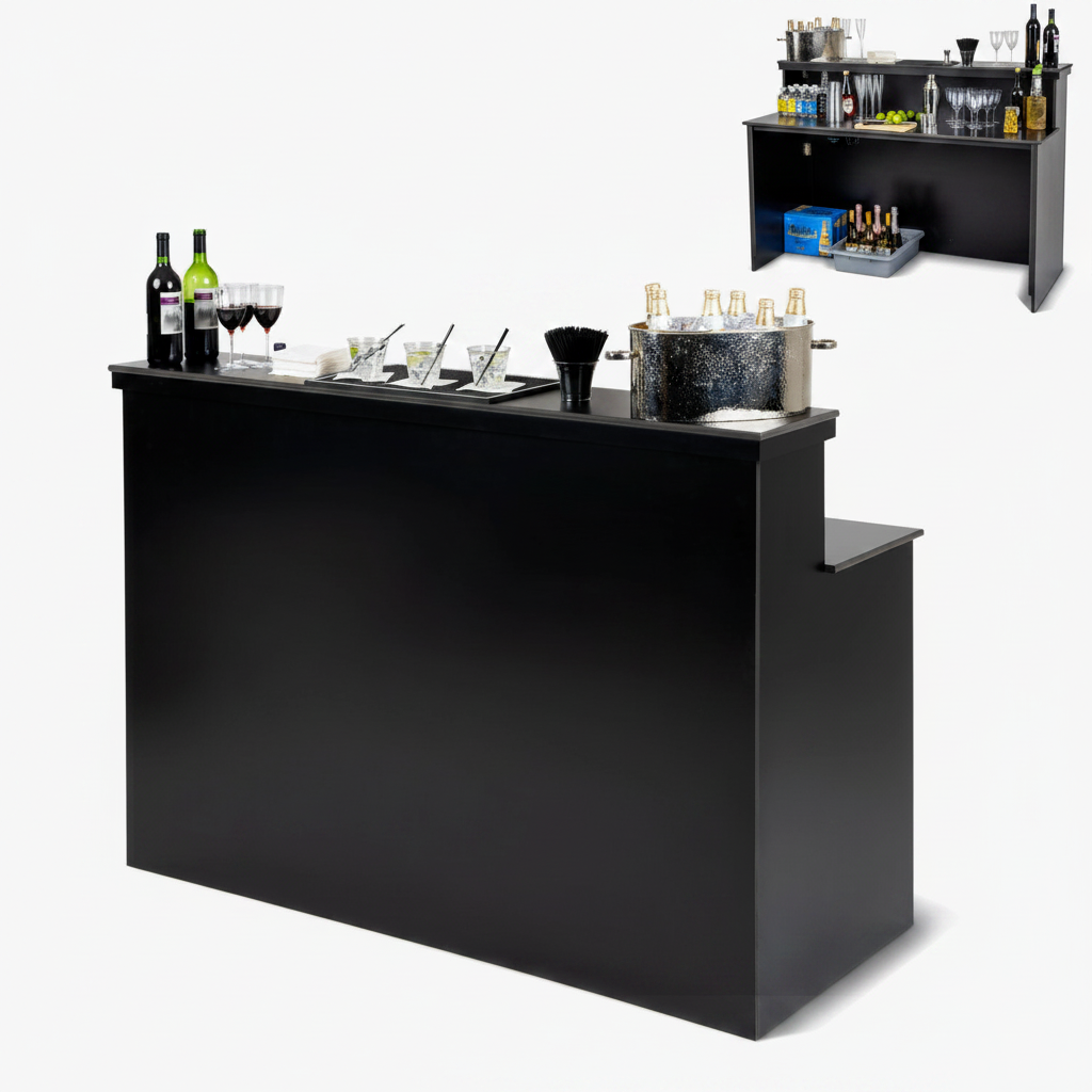 Black Portable Bar No Woman
