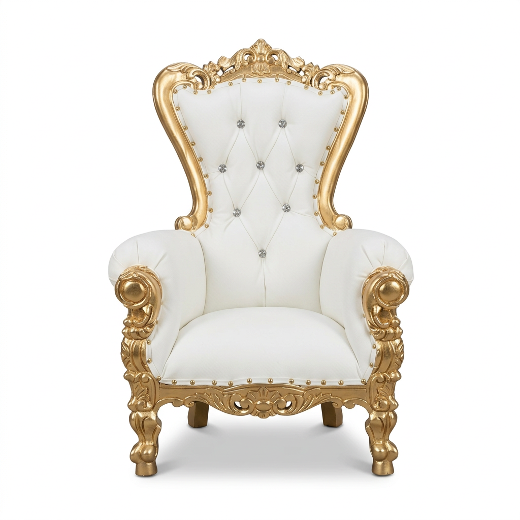 Children’s throne chair on white background