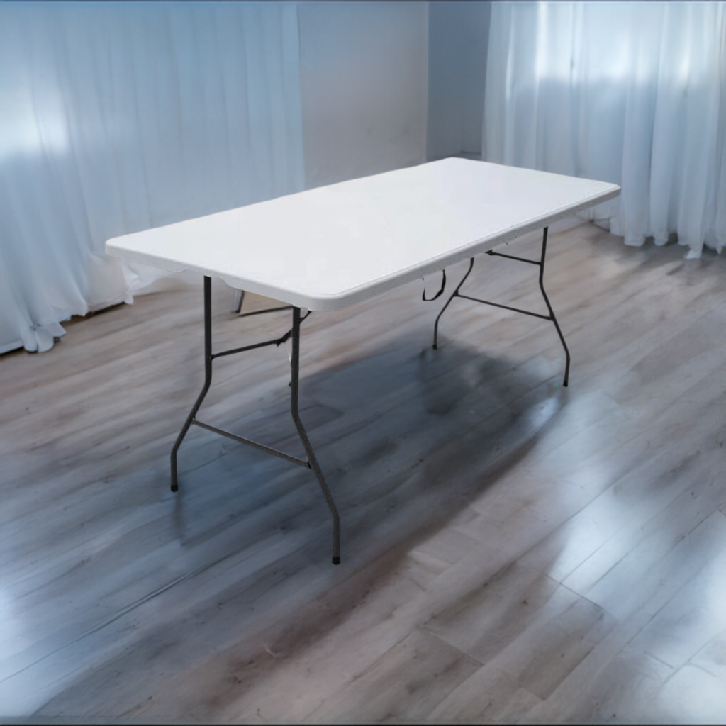 6' Rectangular White Party Table – Prestige Event and Entertainment Rentals