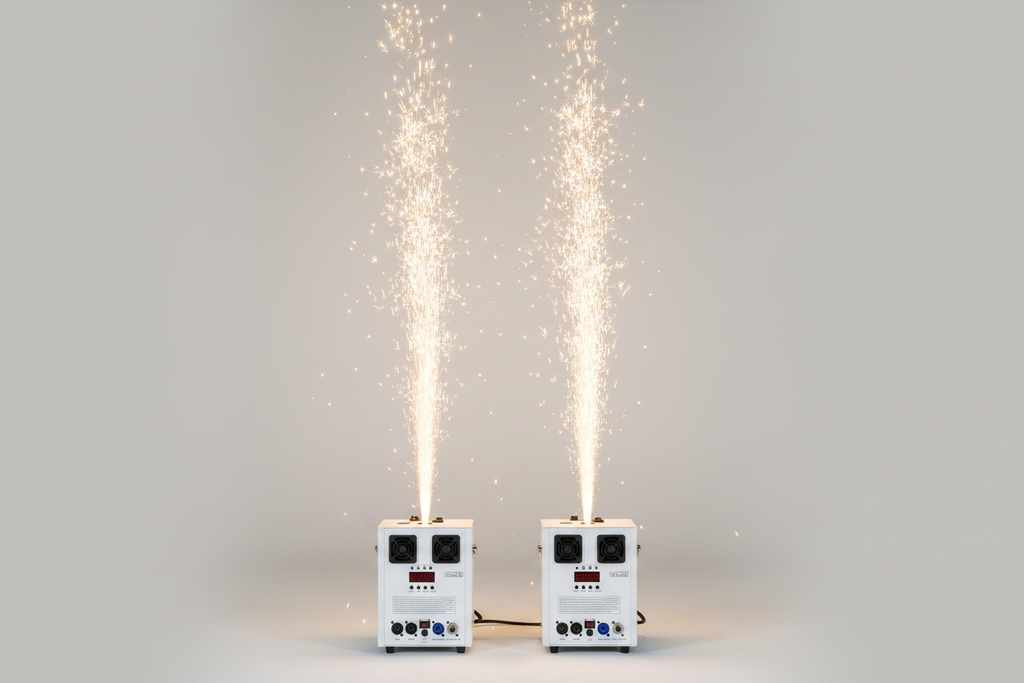 Two White Cold Spark Machines